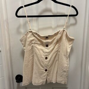 Strapless Linen-Blend Top